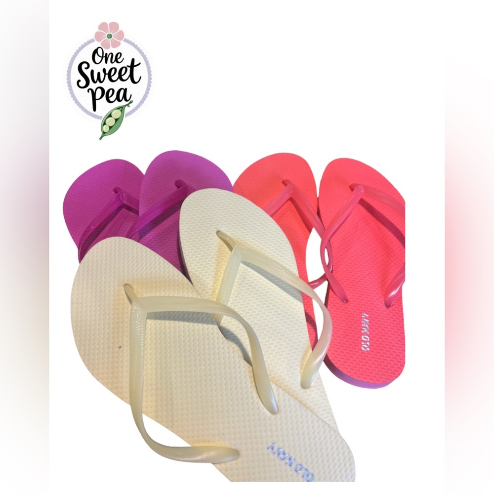Old Navy & Gap Women's Flip Flops - Sunset Orange, Pink, Yellow